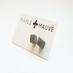 Image of Square Concrete Earring Stud by Maple + Mauve 