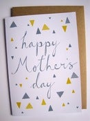 Image of HAPPY MOTHER'S DAY card in slate and mustard
