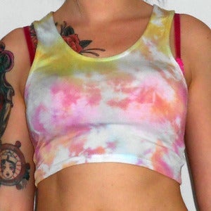 Image of 90s Grunge Tie Dye Cropped Vest
