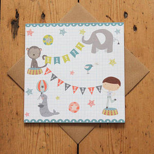 Image of Carnival Kids - Boy's Circus Birthday Card