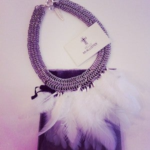 Image of White Chain Mail Necklace