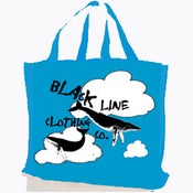Image of "Flying Whales" Blue Tote Bag