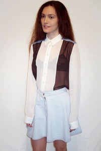 Image of Hifuya denim panel shirt