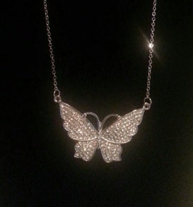 Image of Rhinestone Butterfly Necklace