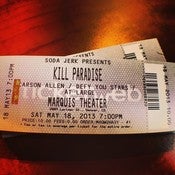 Image of 5/18/13 Concert Tickets 