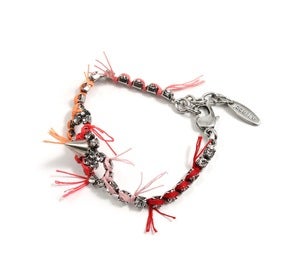 Image of Let Them Eat Cake Crystal & Spike BFF Bracelet W/Pink Combo Threads - Crystal/ Pink Combo