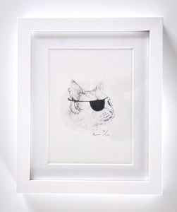 Image of FRAMED PIRATE CAT A5 PRINT.