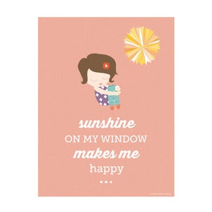 Image of Sunshine on my Window Art Print (for girls)