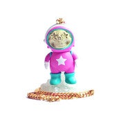 Image of Ron English Chris Brown Astronaut Skull Star Necklace Pink Dum English