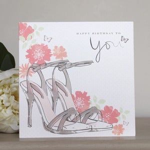Image of 'Strappy Sandals' Hand Embellished Card