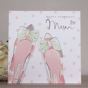 Image of 'Mum' Birthday Shoes Hand Embellished Card