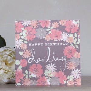 Image of 'Darling' Hand Embellished Birthday Card