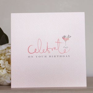 Image of 'Celebrate' Cocktail Hand Embellished Card