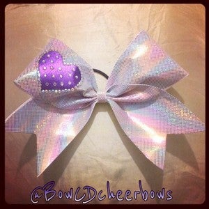 Image of The Rainbow Shine Purple Sweetheart Bow
