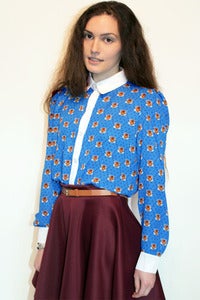 Image of cheetah polka dots print shirt
