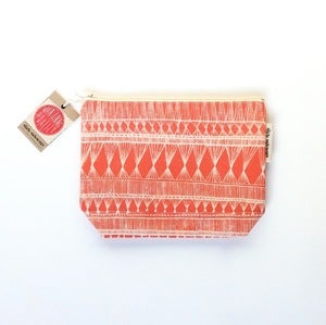Image of Medium Coral Orange Zippered Pouch