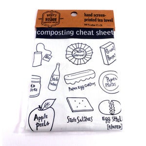 Image of Composting Cheat Sheet Tea Towel