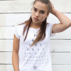 Image of BRIGHT STAR white raw t-shirt