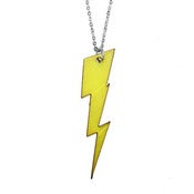 Image of Ltd. Edition Lightning Bolt Necklace/Earrings made from a recycled Yellow vinyl record!
