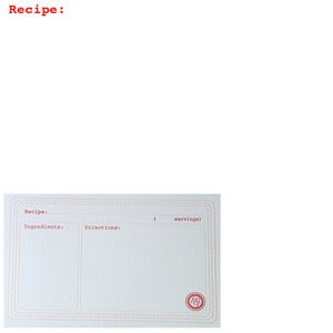 Image of letter press cards - recipes