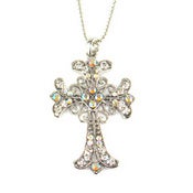 Image of Crystal Cross Necklace