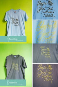 Image of "cause You're the only God that I will ever need" Noel Gallagher hand lettering