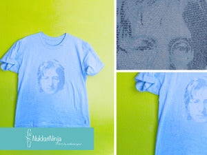 Image of John Lennon's face t-shirt 2 inks!