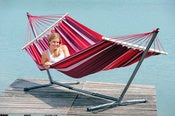 Image of AMAZONAS Samba Fuego double weatherproof hammock with spreader bars