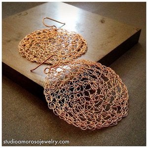 Image of Crochet Medallion Earrings
