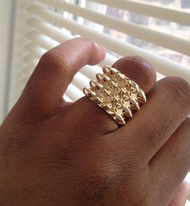Image of Studded Gold Ring - Size 7