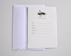 Image of CAT WITH PEG LEG PARTY INVITE 10PK