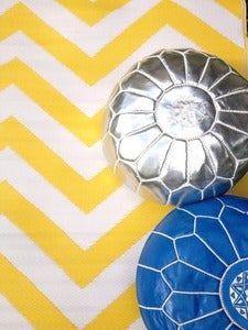 Image of Chevron Yellow Mat - Yellow
