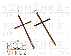 Image of Metal cross earring