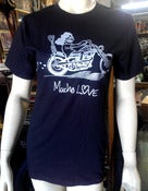 Image of Mucho Love rider black tee silver print