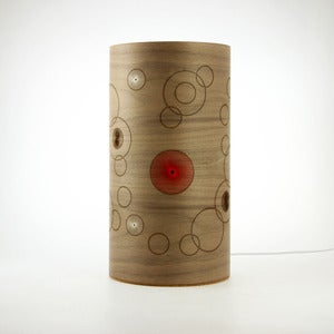Image of Walnut freestanding lamp. Random Circles