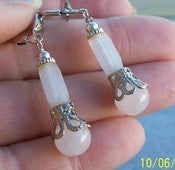 Image of Sweet Rose Quartz Vintage Bead Earrings