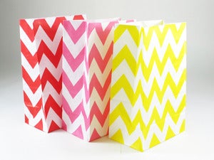 Image of Colourful Chevron Gusset Paper Bags
