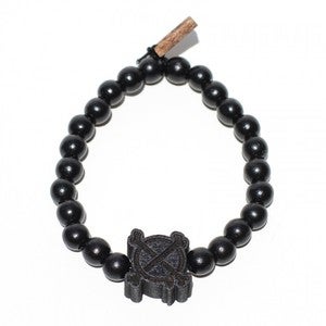 Image of IN4MATION X GOODWOOD NYC CROSSBONES BRACELET (BLK)