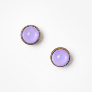 Image of Lavender Vintage Glass Dome Earrings