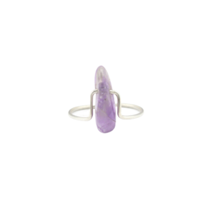 Image of Muna. Amethyst Silver Knuckle Ring