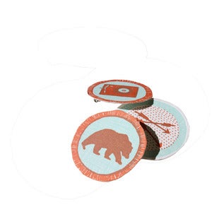 Image of merit badges - illustrated + letterpress