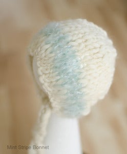 Image of Frosted Mint Stripe Bonnet