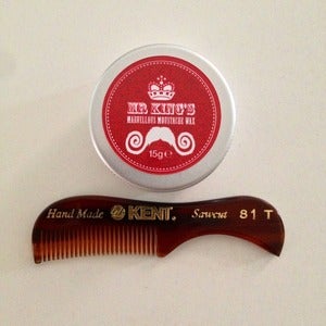 Image of Beard & Moustache Comb & Tin Of Wax Wax Combo Pack