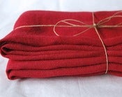 Image of Lin lavé, couleur rouge groseille