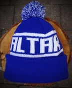 Image of Bobble Hat - Royal & White. 