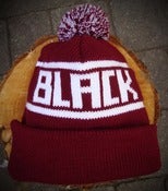 Image of Bobble Hat - Burgundy & White.