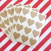 Image of Mini Kraft Heart Stickers - Set of 60