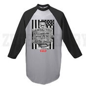 Image of Eat The Rich - Baseball Tee (Black/ Gray)