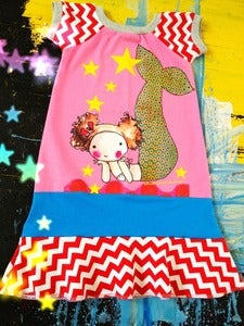 Image of Chimi mermaid love. dress on pink