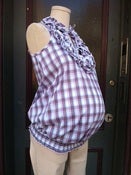 Image of Jules & Jim Sleeveless Frills Plaid Blouse